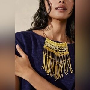 NWT Free People Joey Crochet Fringe Choker Necklace